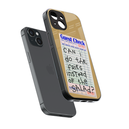 fries over salad back phone cover | glass case for iphone 15