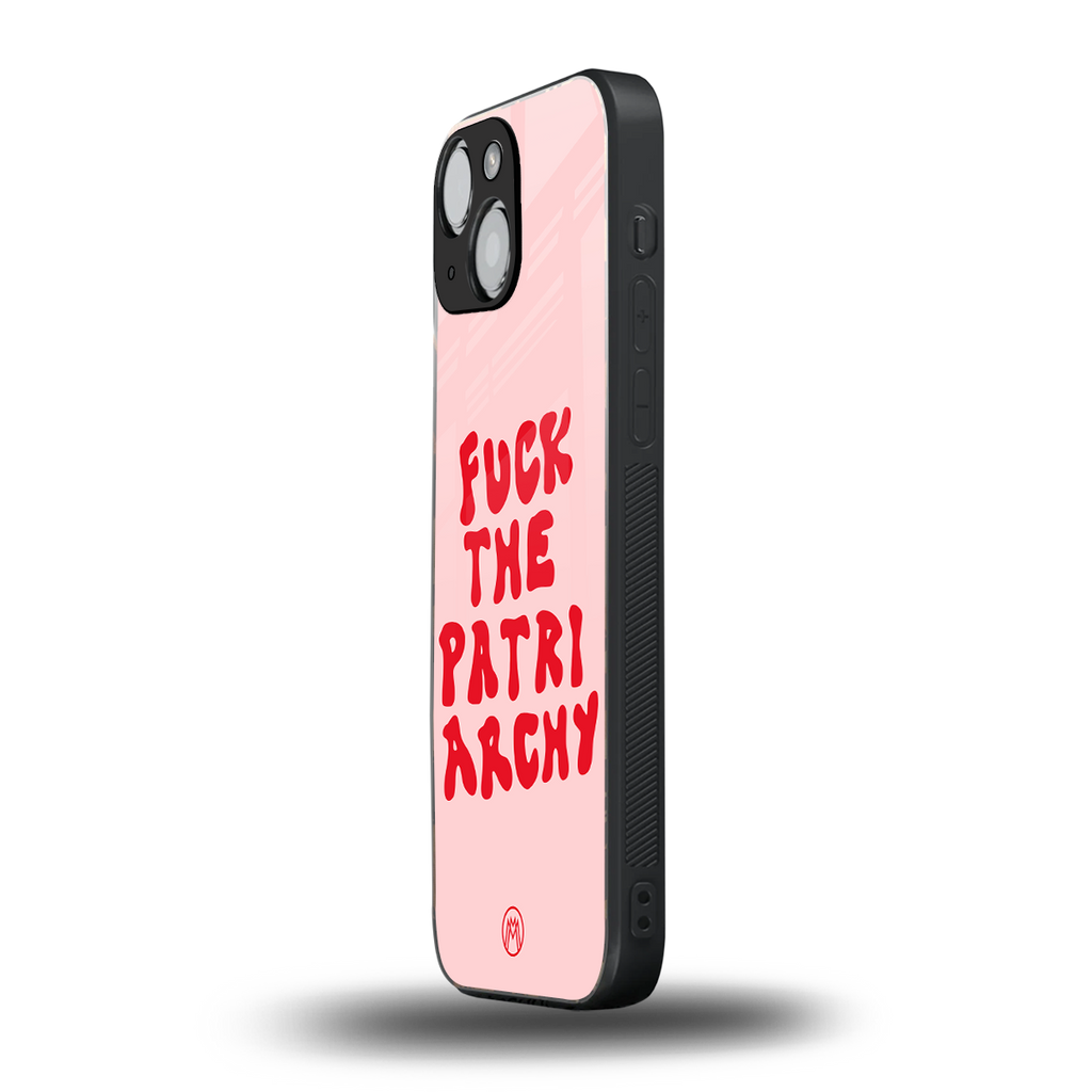fuck the patriarchy back phone cover | glass case for iphone 13 mini