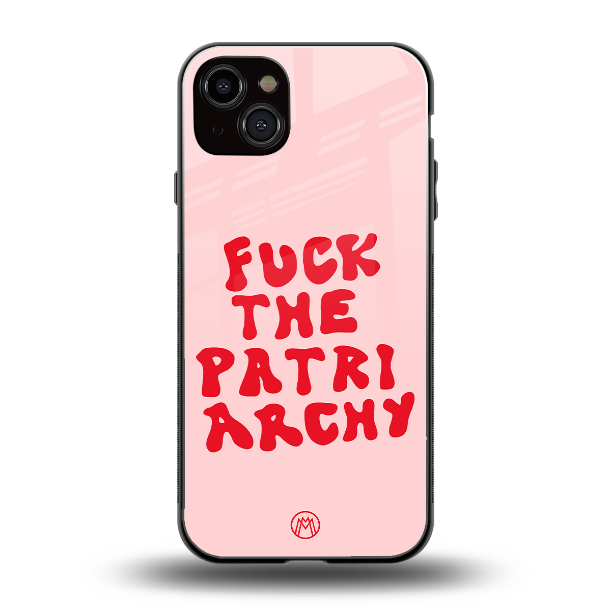 fuck the patriarchy back phone cover | glass case for iphone 15 plus