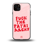 fuck the patriarchy back phone cover | glass case for iphone 14 plus