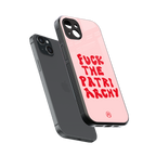 fuck the patriarchy back phone cover | glass case for iphone 15 plus