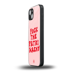 fuck the patriarchy back phone cover | glass case for iphone 15