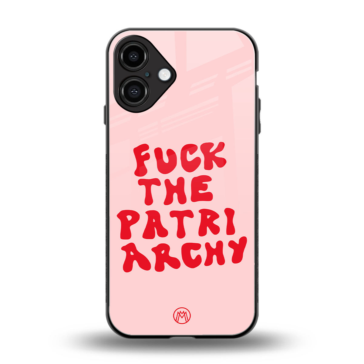 fuck the patriarchy back phone cover | glass case for iphone 16 plus