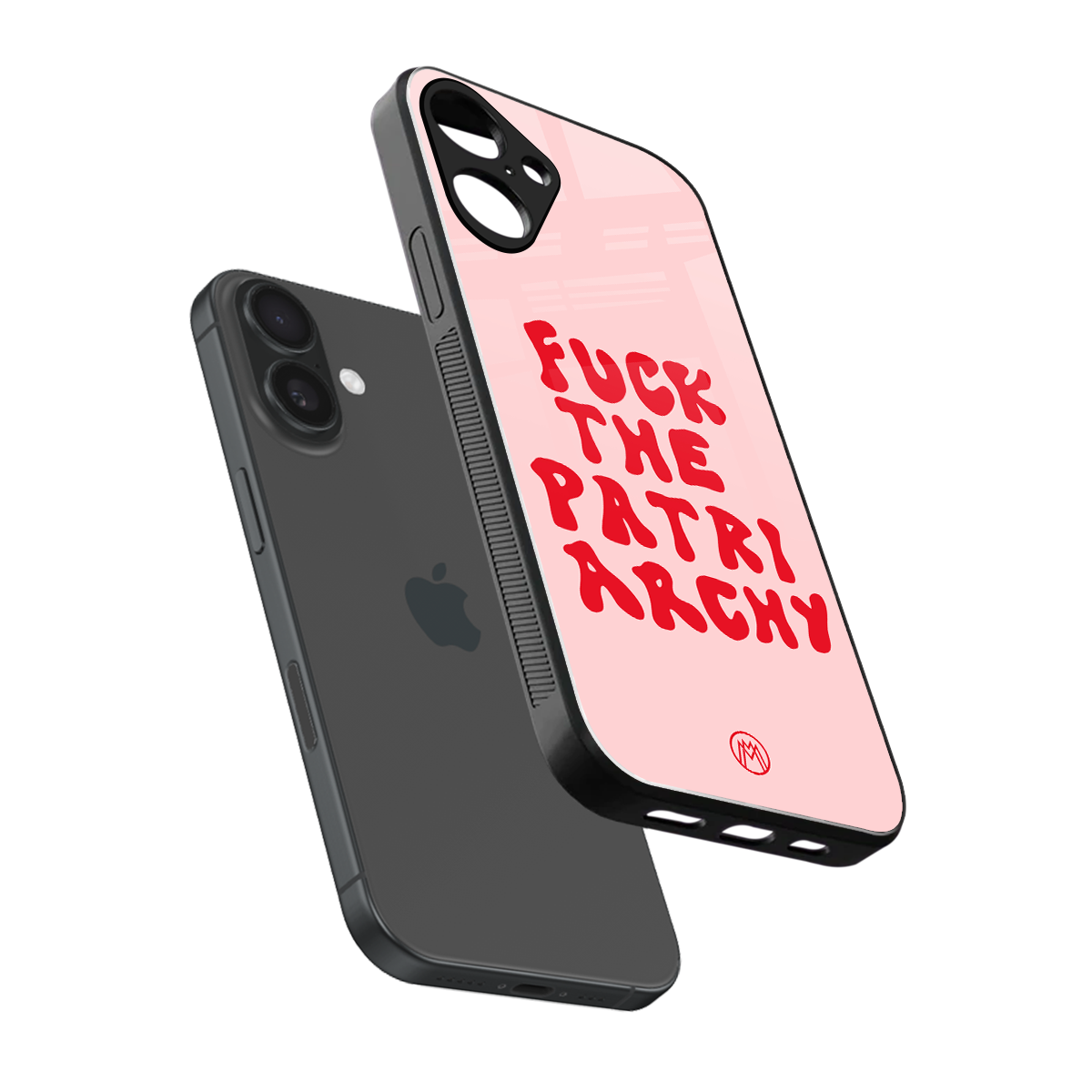 fuck the patriarchy back phone cover | glass case for iphone 16 plus