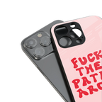fuck the patriarchy back phone cover | glass case for iphone 13 pro
