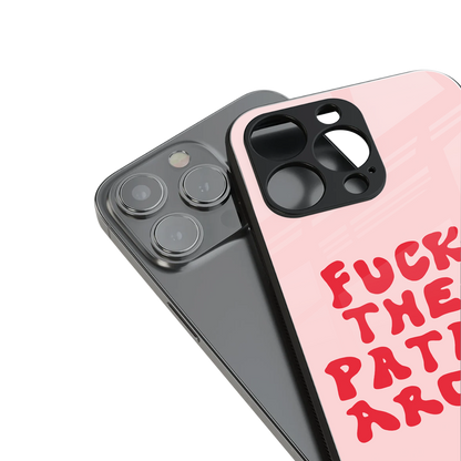 fuck the patriarchy back phone cover | glass case for iphone 14 pro max