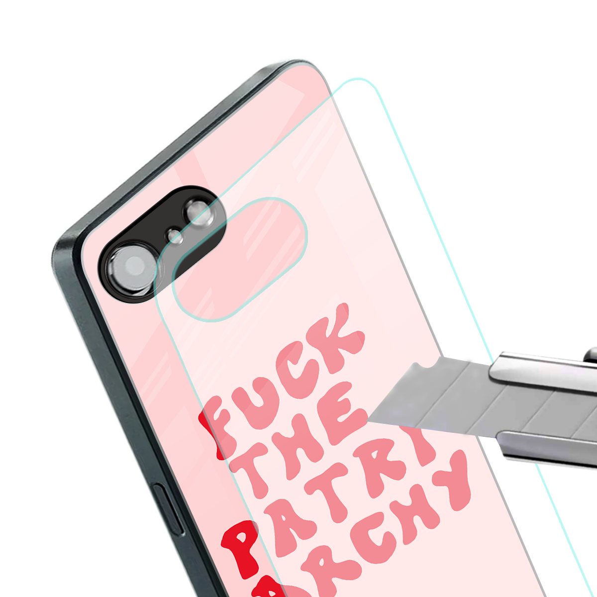 fuck the patriarchy back phone cover | glass case for iphone 16e