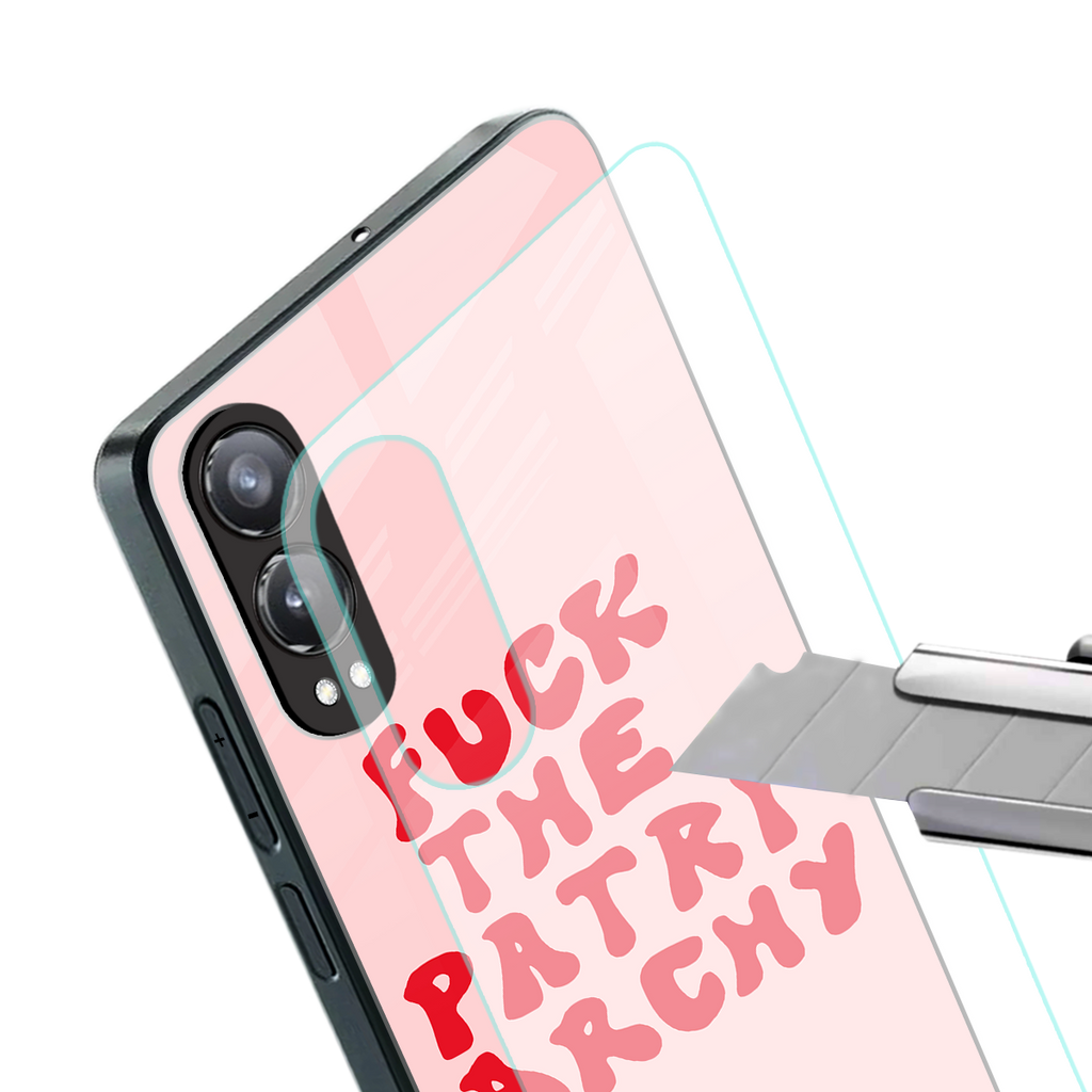 fuck the patriarchy back phone cover | glass case for oneplus nord ce 4 lite
