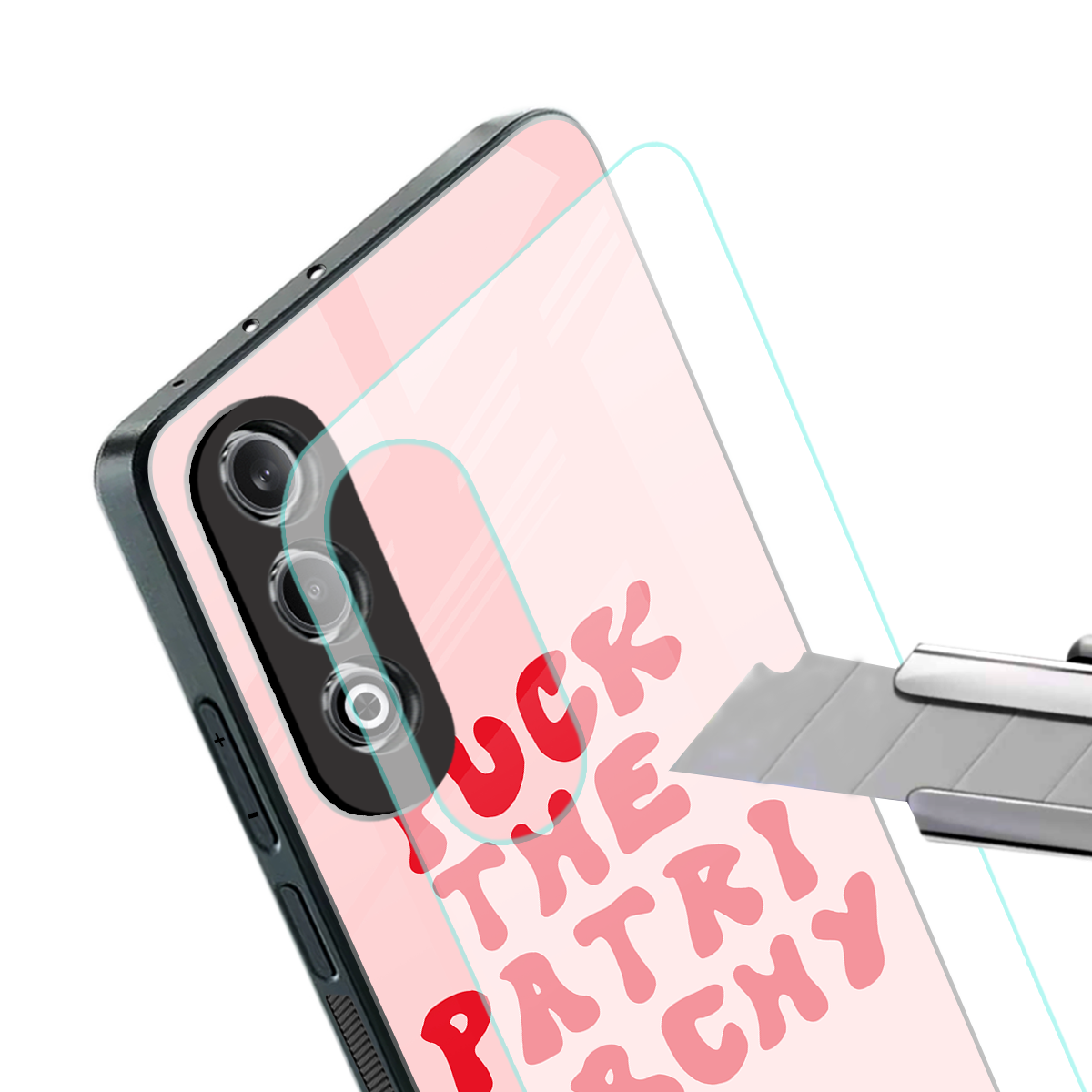 fuck the patriarchy back phone cover | glass case for oneplus nord ce 4