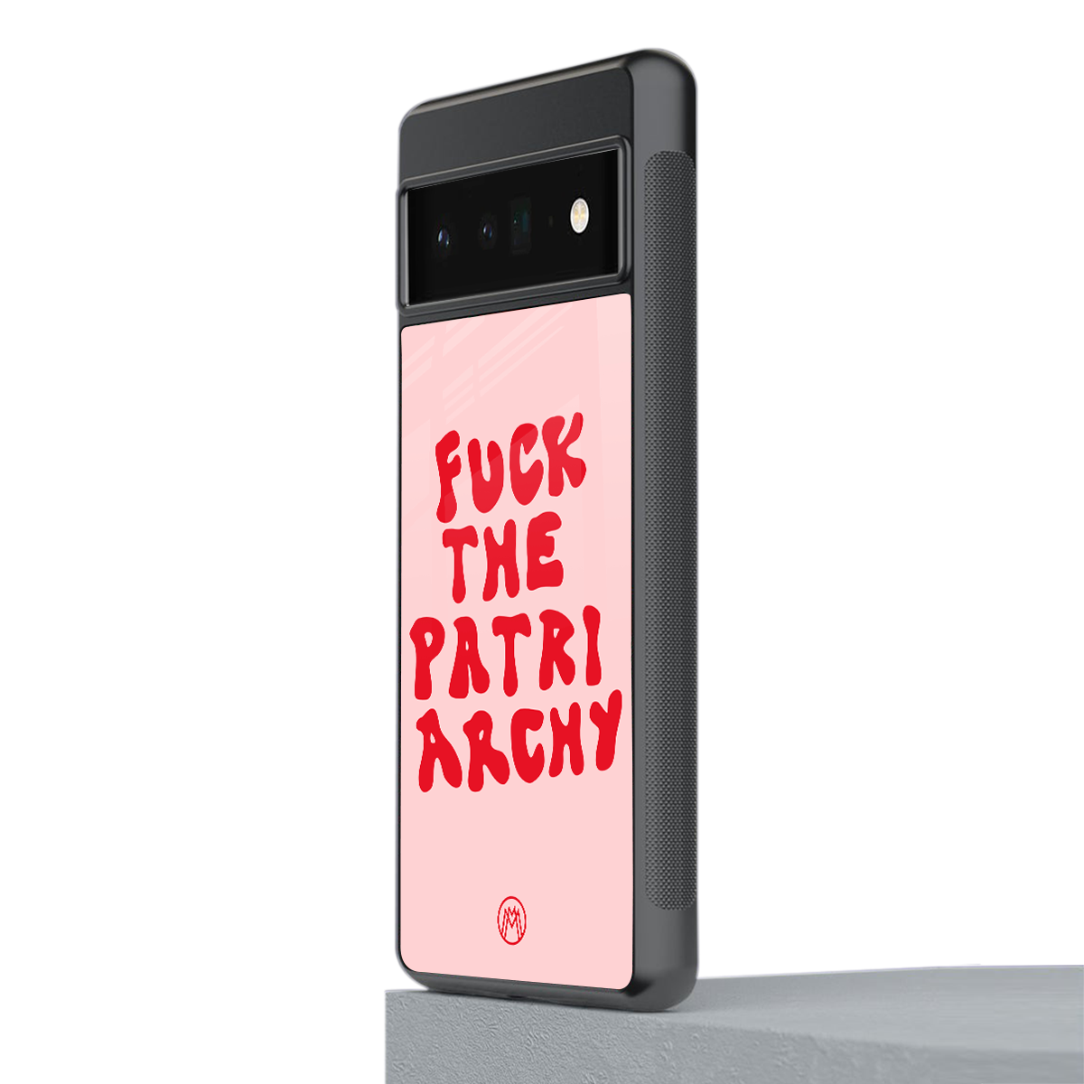 fuck the patriarchy back phone cover | glass case for google pixel 6 pro