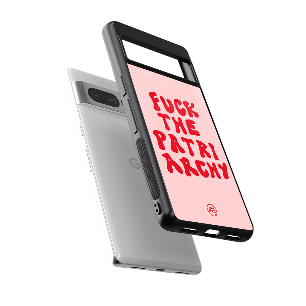 fuck the patriarchy back phone cover | glass case for google pixel 7 pro