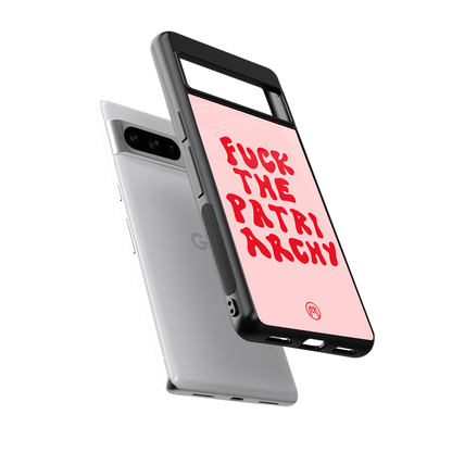 fuck the patriarchy back phone cover | glass case for google pixel 8 pro