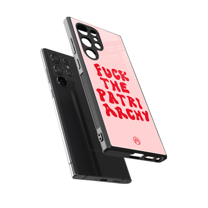 fuck the patriarchy back phone cover | glass case for samsung galaxy s23 ultra