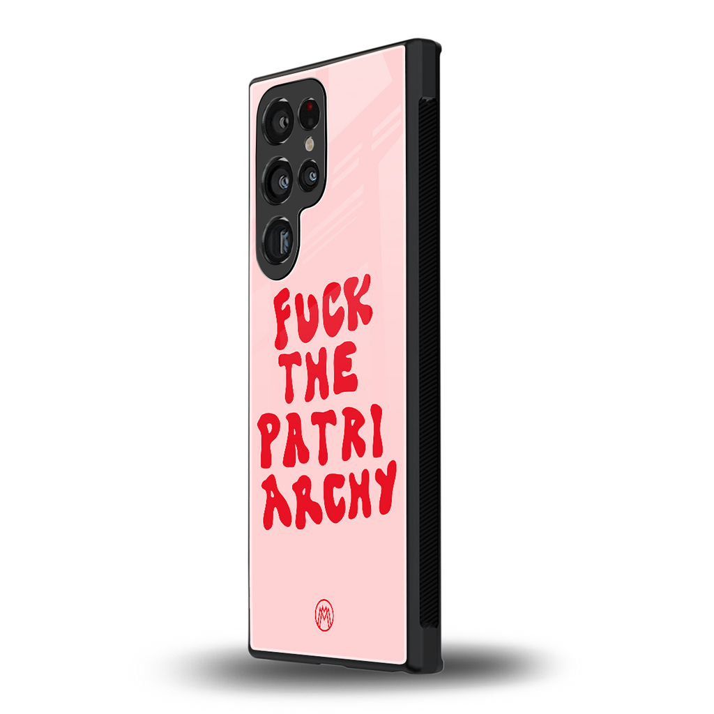 fuck the patriarchy back phone cover | glass case for samsung galaxy s23 ultra