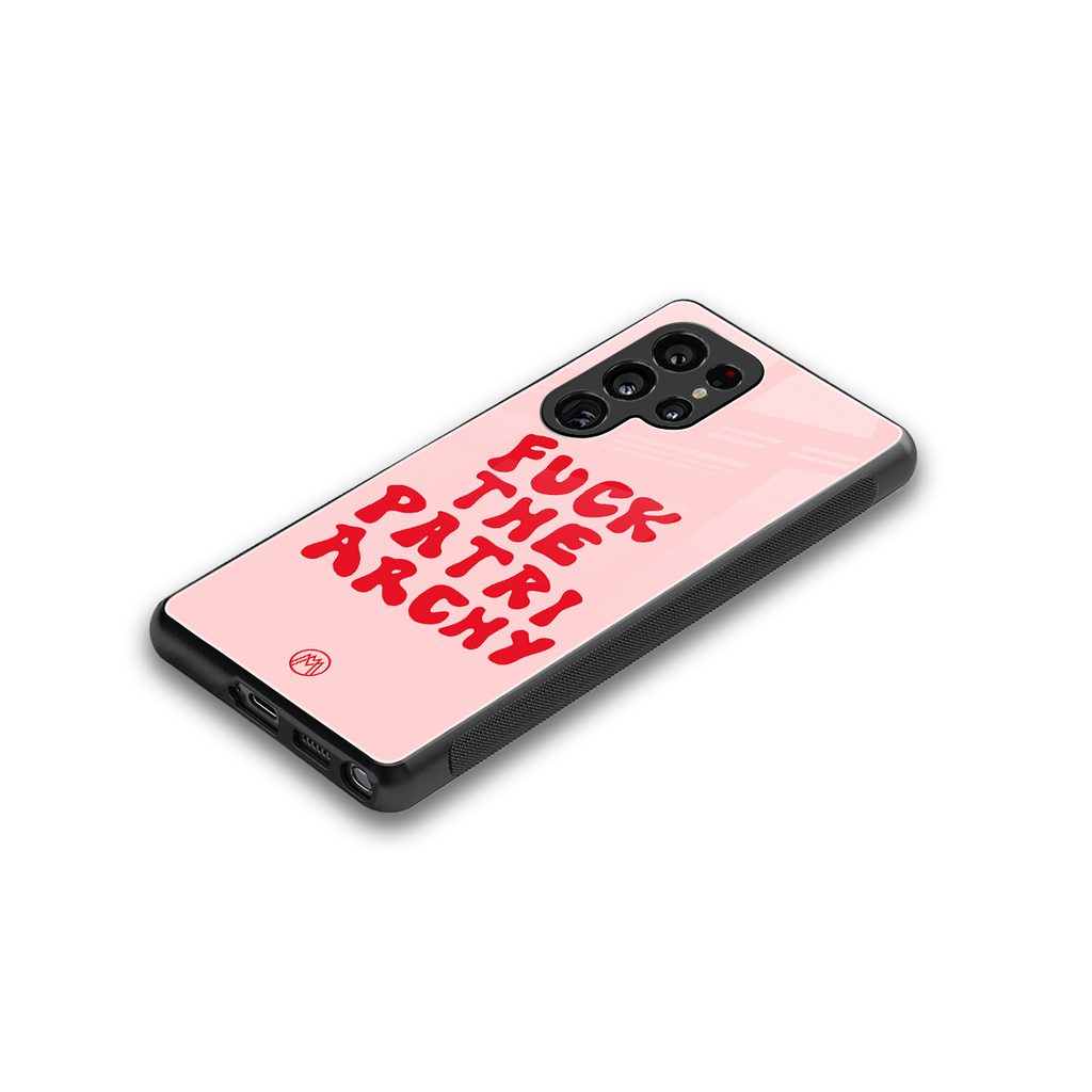 fuck the patriarchy back phone cover | glass case for samsung galaxy s25 ultra
