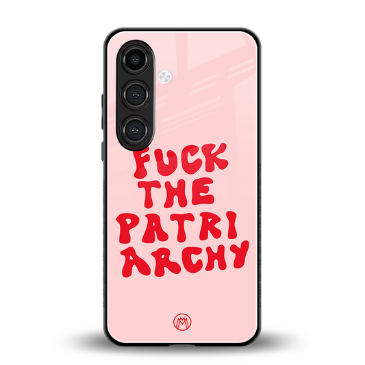 fuck the patriarchy back phone cover | glass case for samsung galaxy s23 plus