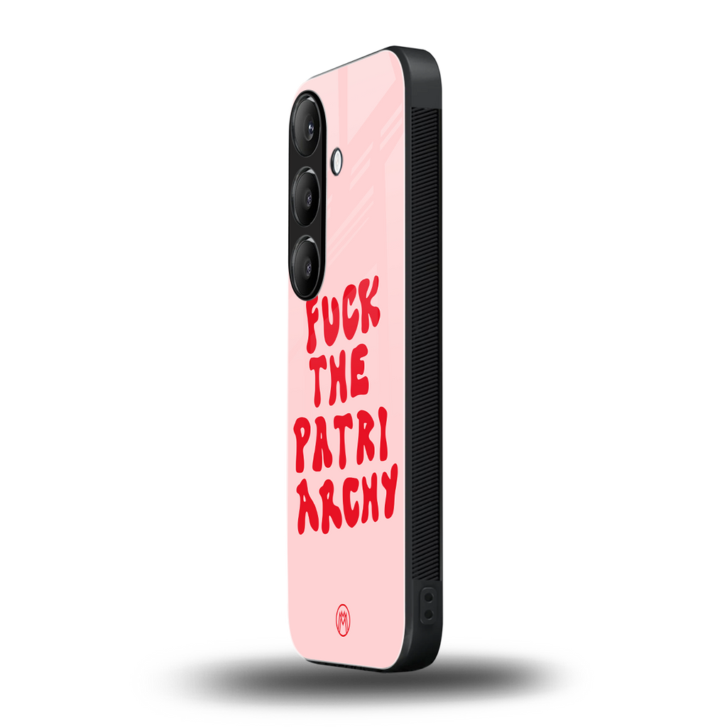 fuck the patriarchy back phone cover | glass case for samsung galaxy s24