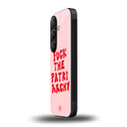 fuck the patriarchy back phone cover | glass case for samsung galaxy s24 plus