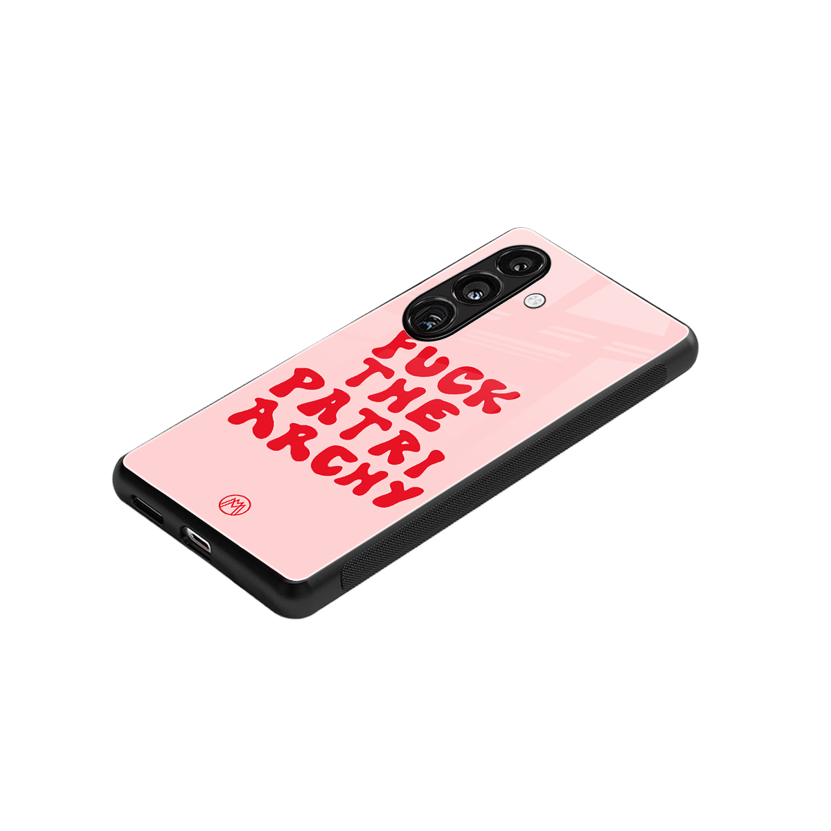 fuck the patriarchy back phone cover | glass case for samsung galaxy s24 plus