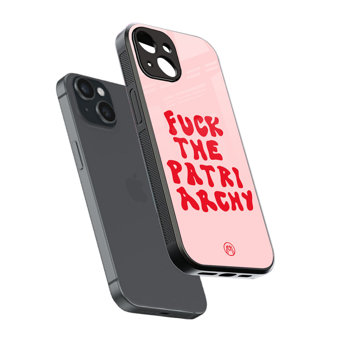 fuck the patriarchy back phone cover | glass case for iphone 15