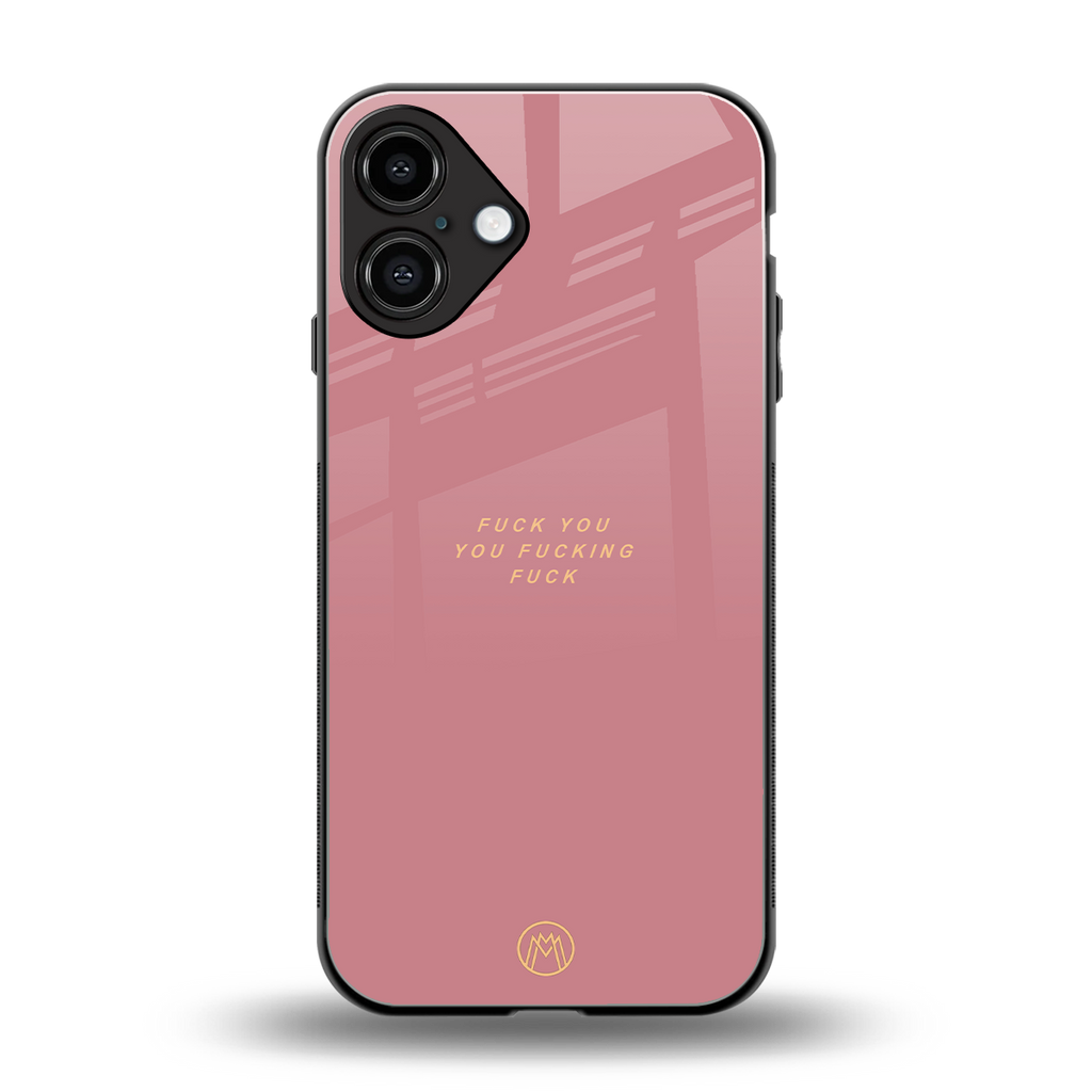 fuck you back phone cover | glass case for iphone 16 plus