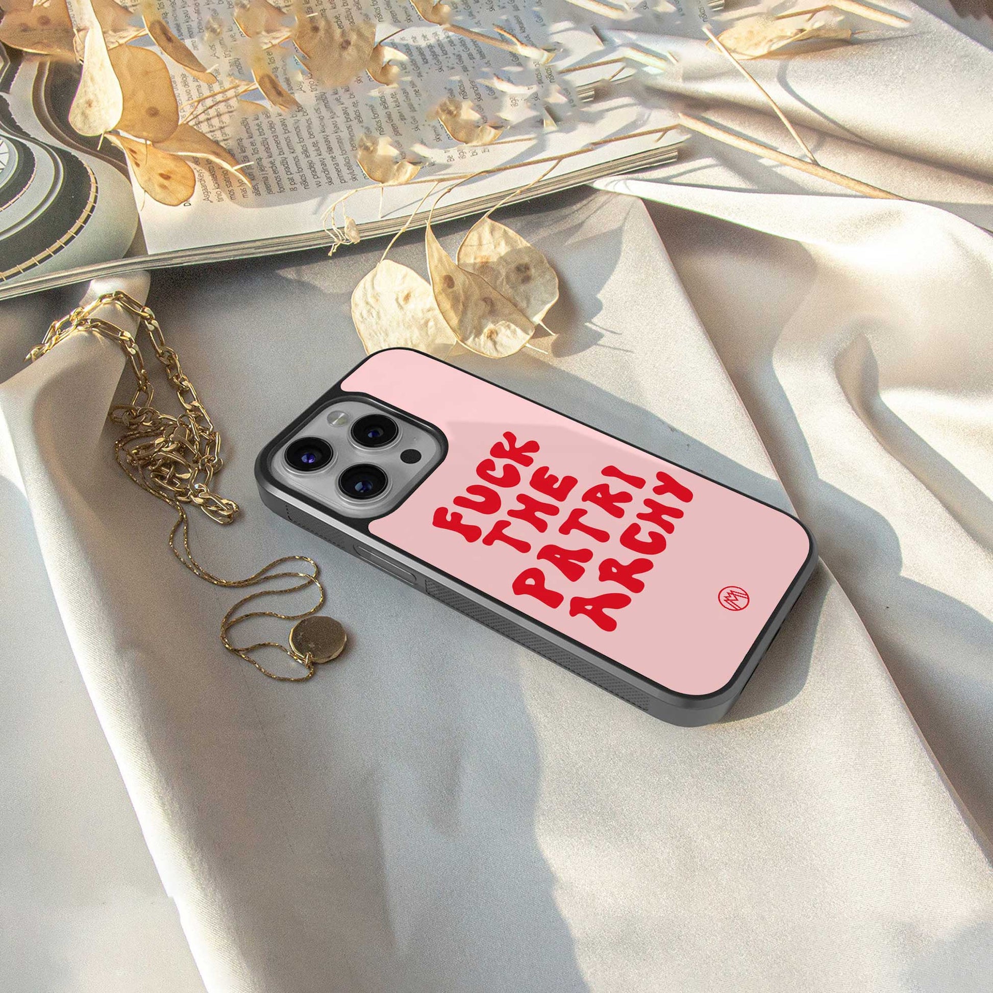 fuck the patriarchy back phone cover | glass case for iphone 16e