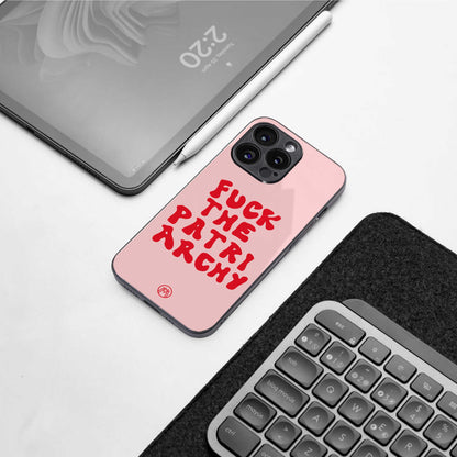 fuck the patriarchy back phone cover | glass case for iphone 13 mini