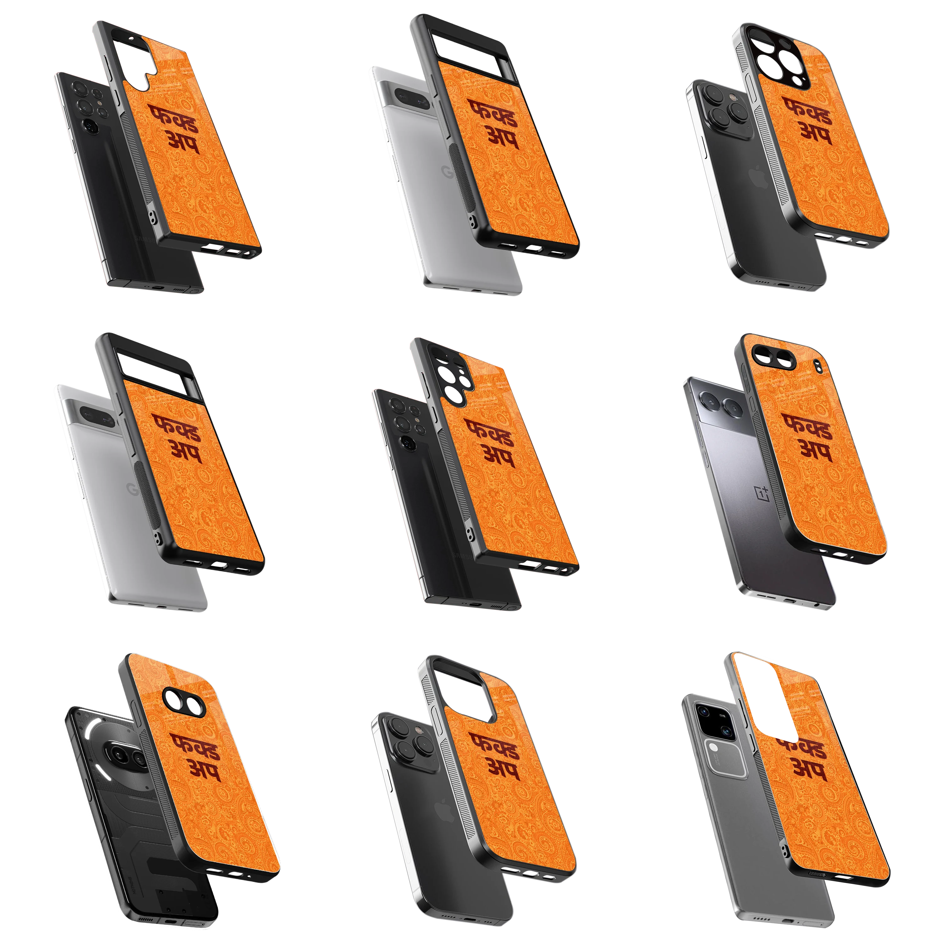 Durable Glass Back Mobile Case for iPhone, Samsung, OnePlus, Google Pixel, Redmi, Vivo, Oppo