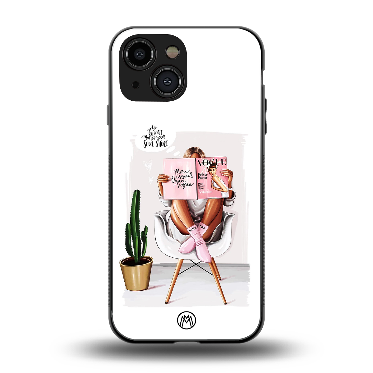 full glam vogue back phone cover | glass case for iphone 13 mini