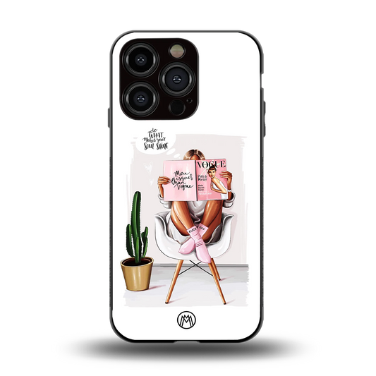 full glam vogue back phone cover | glass case for iphone 13 pro