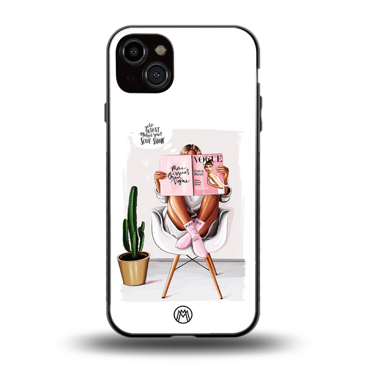 full glam vogue back phone cover | glass case for iphone 14 plus