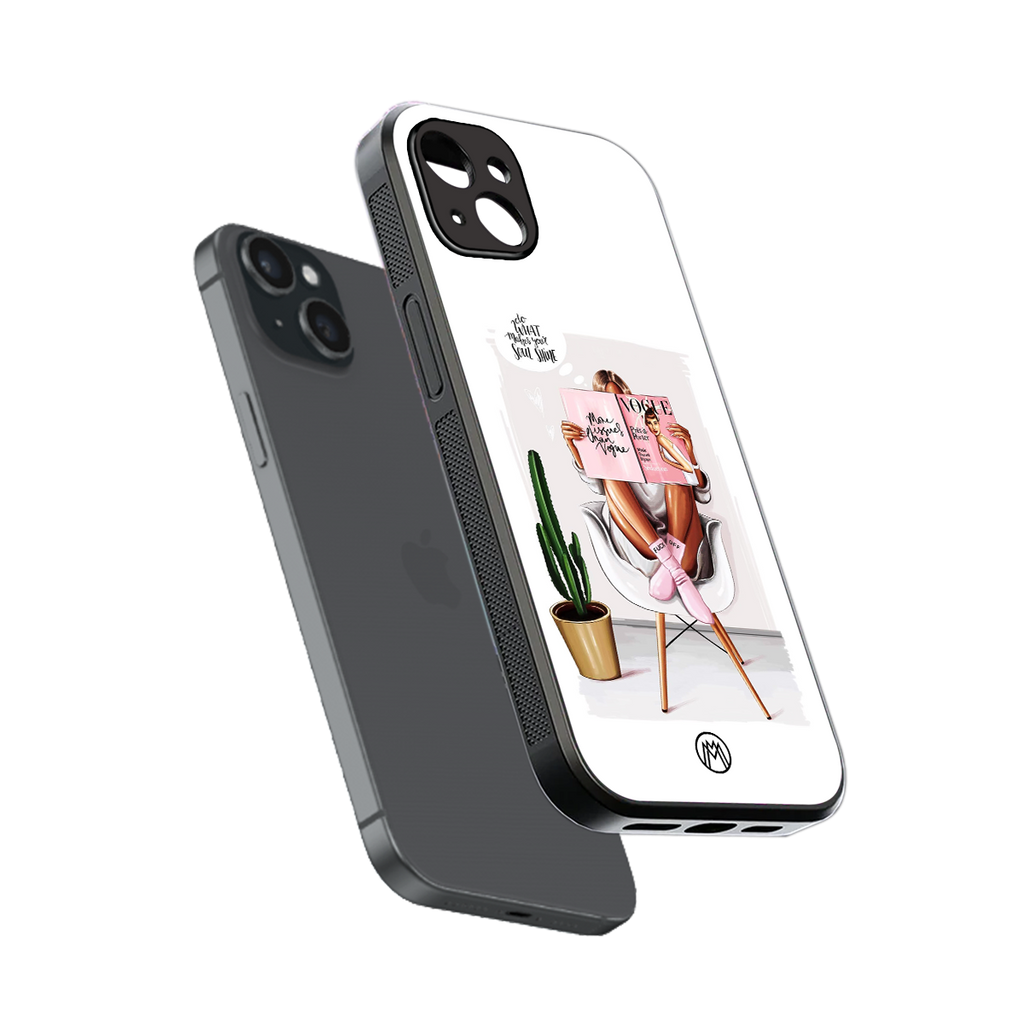 full glam vogue back phone cover | glass case for iphone 14 plus