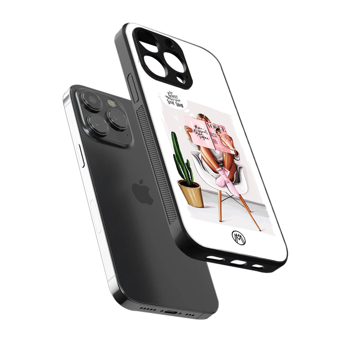 full glam vogue back phone cover | glass case for iphone 15 pro max
