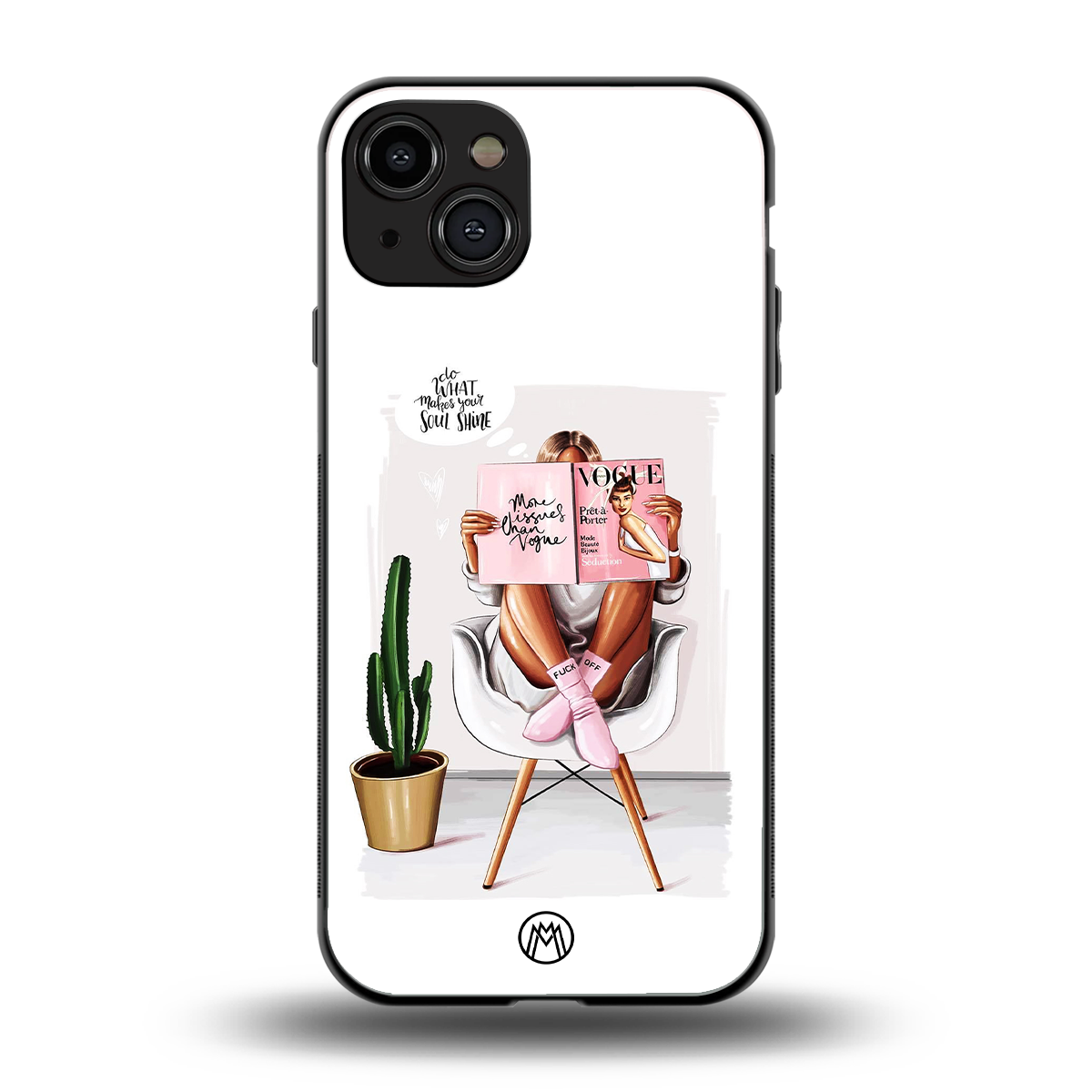 full glam vogue back phone cover | glass case for iphone 15