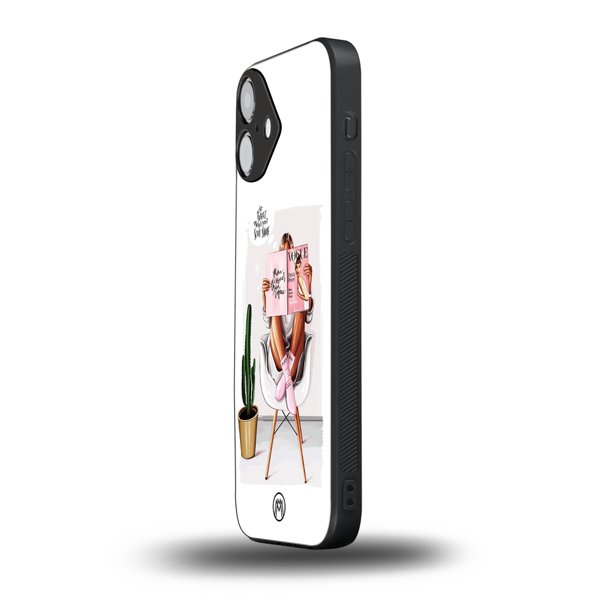 full glam vogue back phone cover | glass case for iphone 16 plus