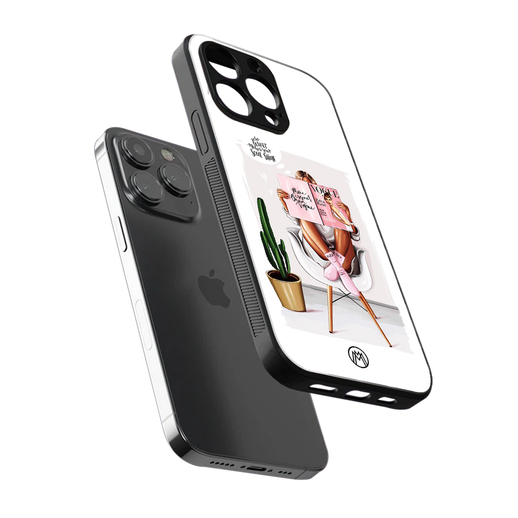 full glam vogue back phone cover | glass case for iphone 16 pro max