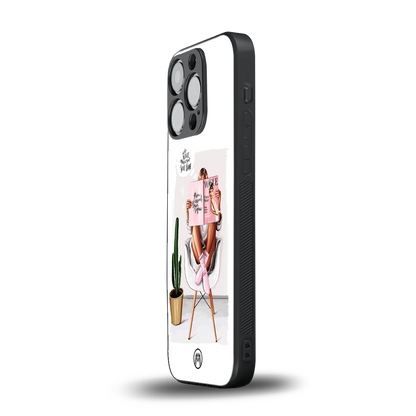 full glam vogue back phone cover | glass case for iphone 16 pro