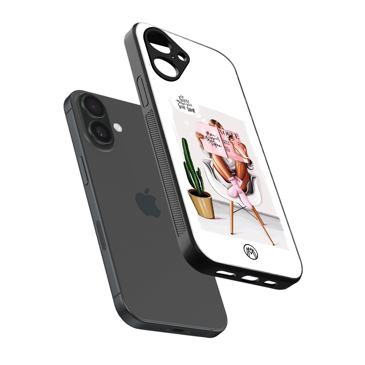 full glam vogue back phone cover | glass case for iphone 16