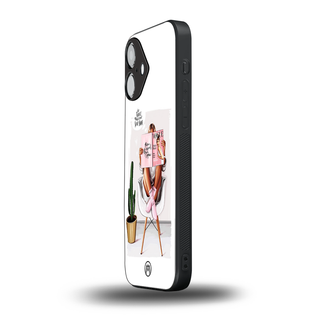 full glam vogue back phone cover | glass case for iphone 16