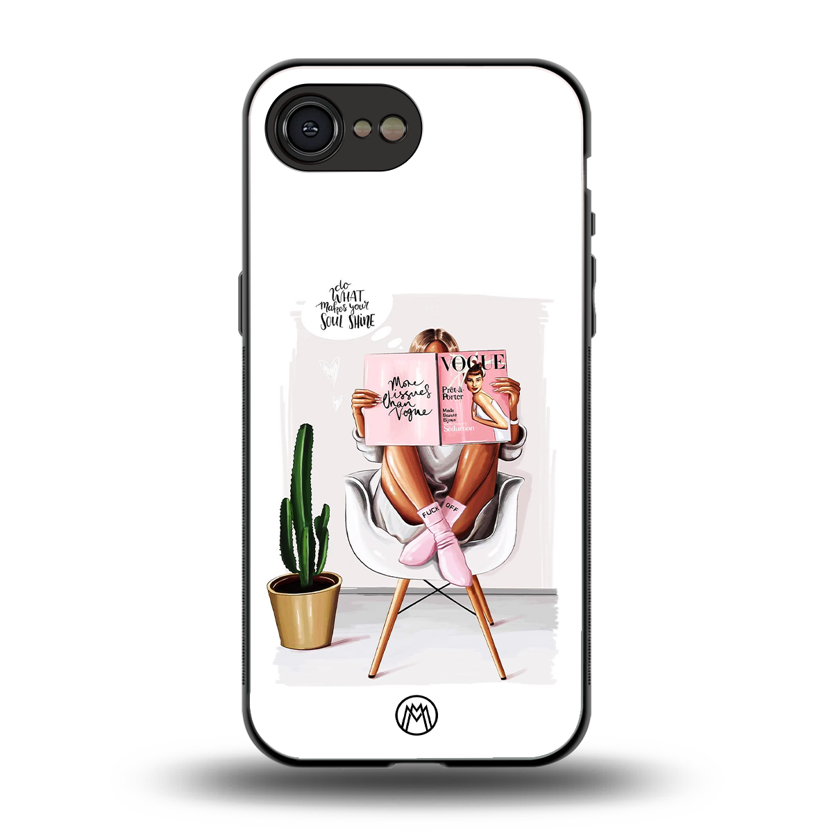 full glam vogue back phone cover | glass case for iphone 16e