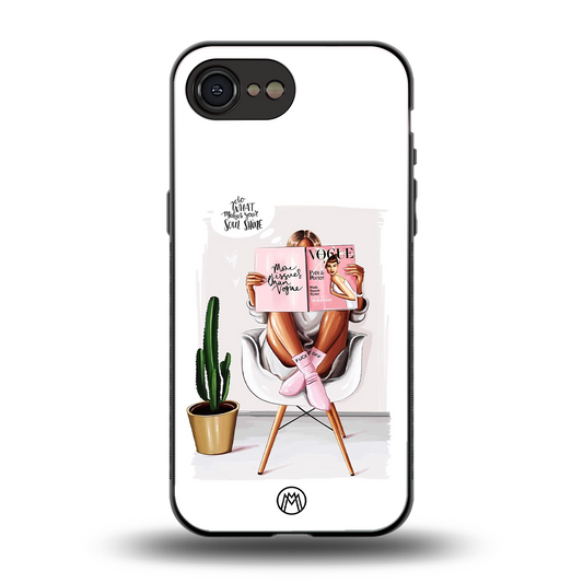full glam vogue back phone cover | glass case for iphone 16e
