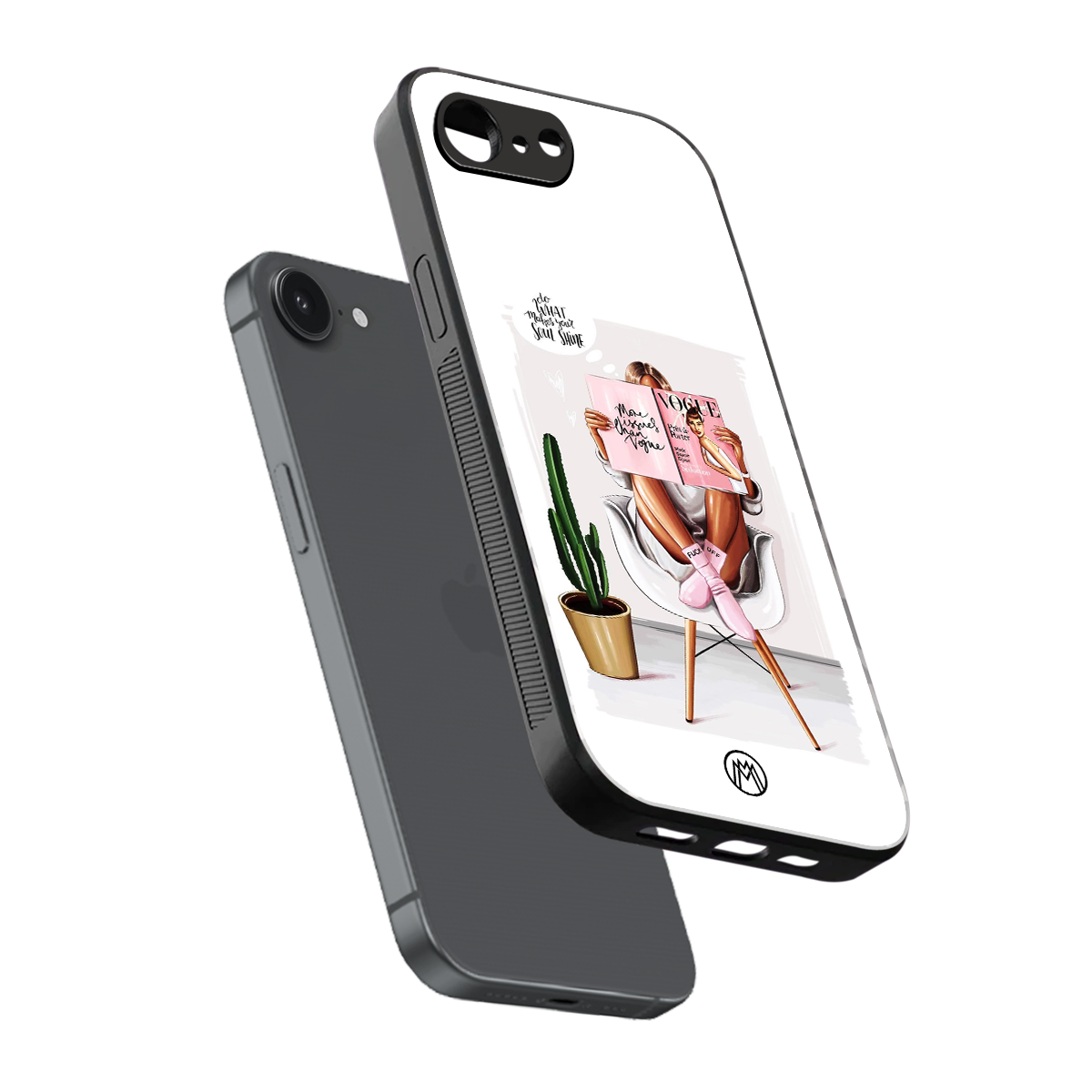 full glam vogue back phone cover | glass case for iphone 16e