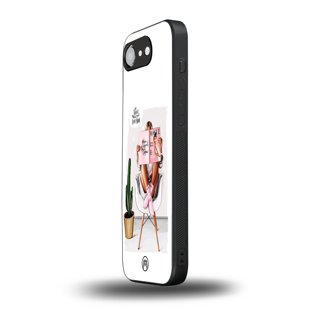 full glam vogue back phone cover | glass case for iphone 16e