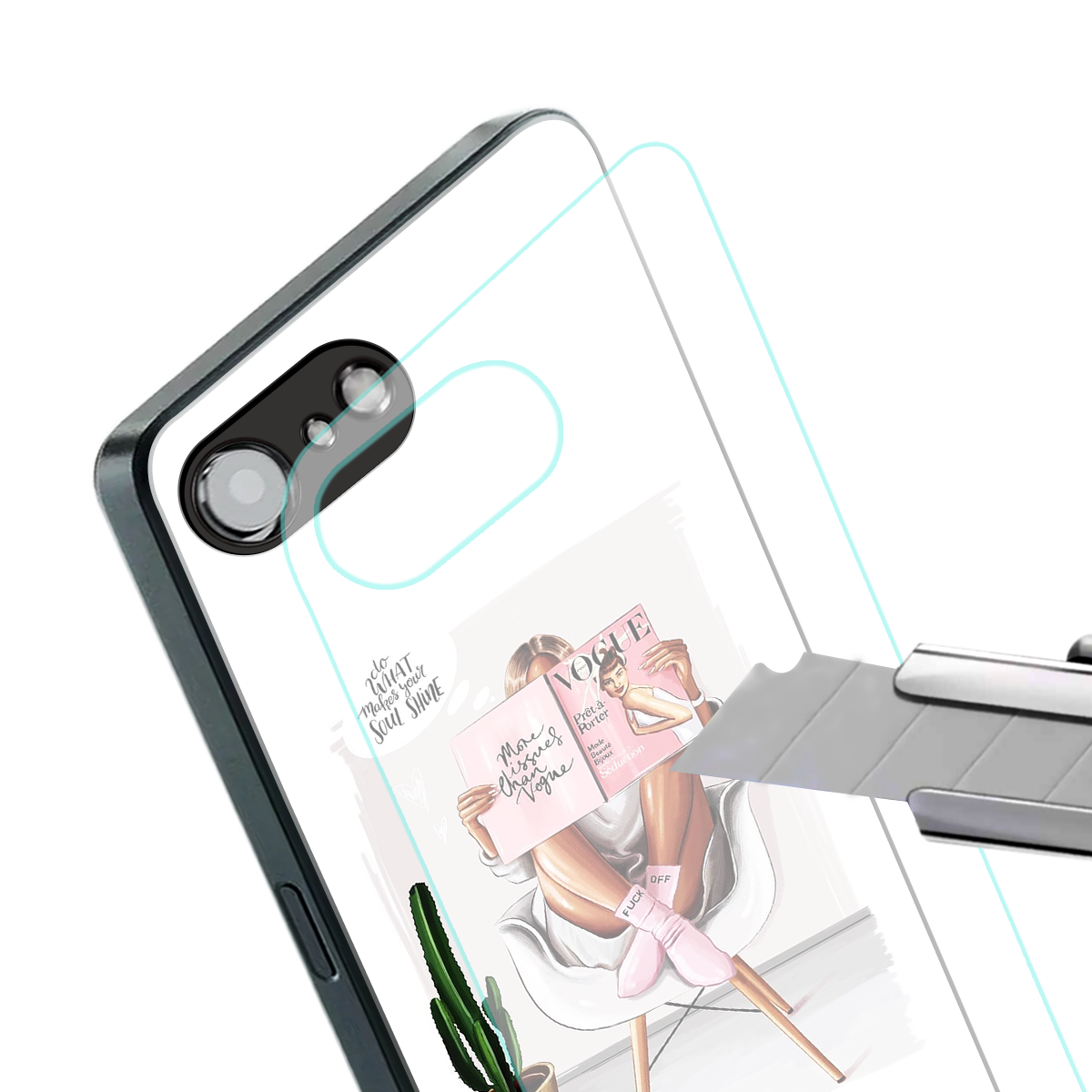 full glam vogue back phone cover | glass case for iphone 16e
