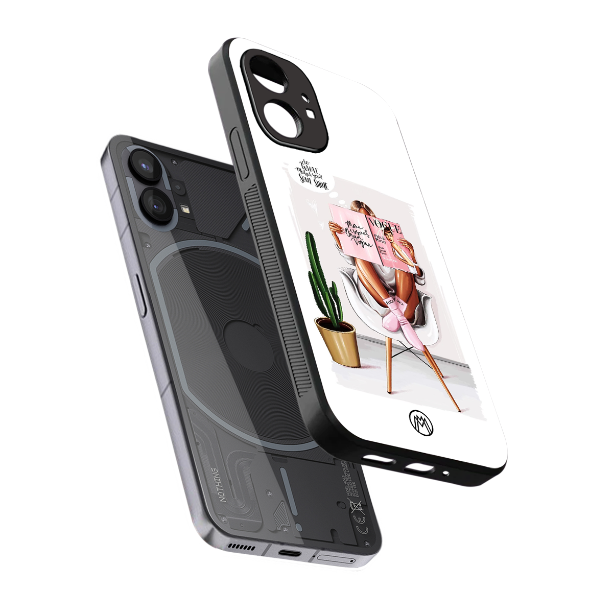 full glam vogue back phone cover | glass case for nothing phone 1