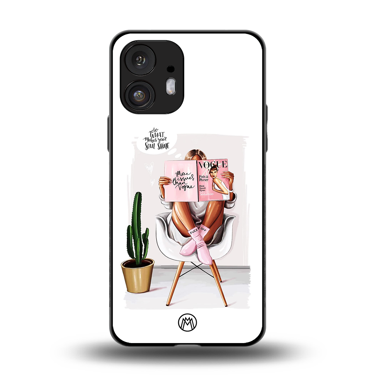 full glam vogue back phone cover | glass case for nothing phone 2
