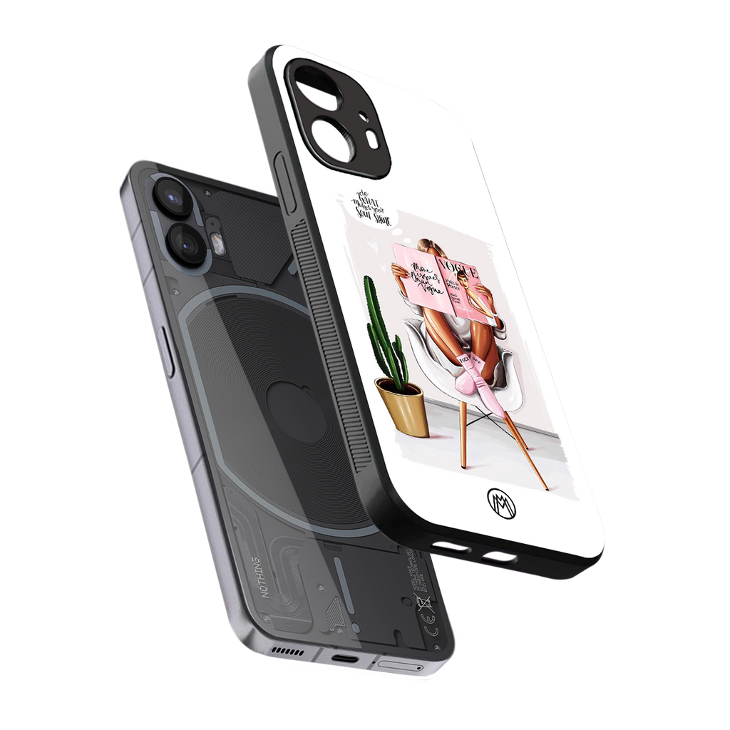 full glam vogue back phone cover | glass case for nothing phone 2