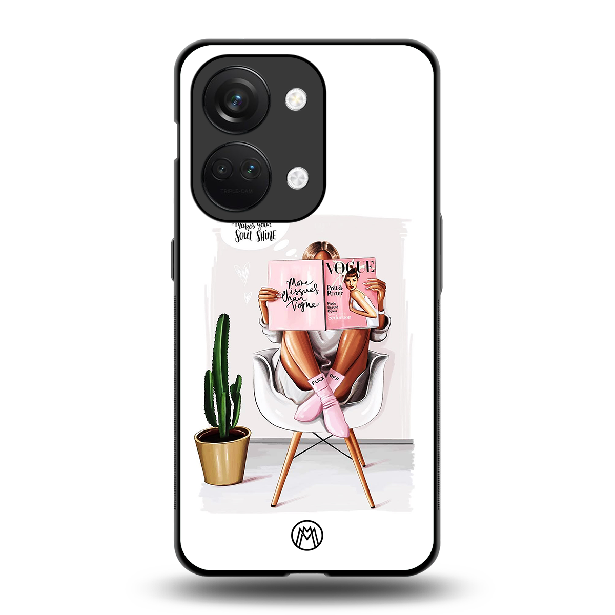 full glam vogue back phone cover | glass case for oneplus nord 3