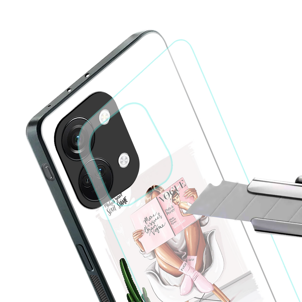 full glam vogue back phone cover | glass case for oneplus nord 3