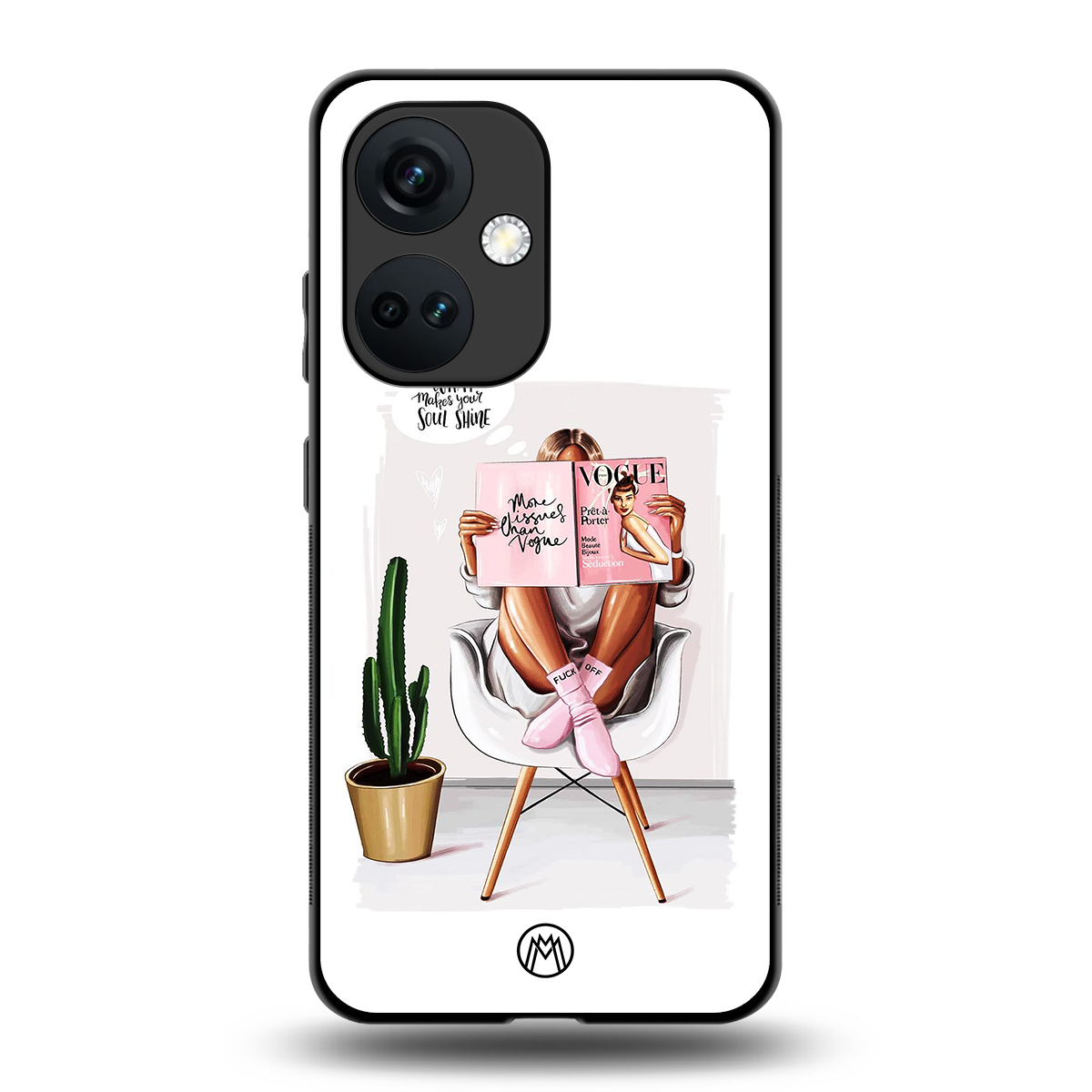 full glam vogue back phone cover | glass case for oneplus nord ce 3